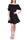 SHORT DRESS IN COTTON POPLIN AND BLACK LACE