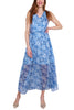 ELEGANT LONG DRESS IN FANTASY CREPONNE